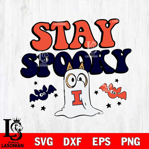 Illinois Fighting Illini Bluey Halloween Stay Spooky Svg Eps Dxf Png File, Digital Download, Instant Download