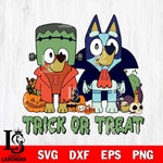 Illinois Fighting Illini Bluey Halloween Trick or Treat Svg Eps Dxf Png File, Digital Download, Instant Download