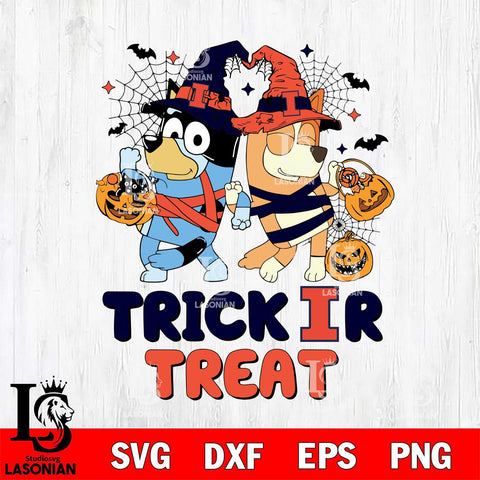 Illinois Fighting Illini Bluey Trick or Treat Halloween 2 Svg Eps Dxf Png File, Digital Download, Instant Download
