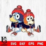 Illinois Fighting Illini Bluey & Bingo Christmas Svg Eps Dxf Png File, Digital Download, Instant Download