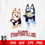 Illinois Fighting Illini Bluey with Chilli Dance Svg Eps Dxf Png File, Digital Download, Instant Download