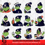 Illinois Fighting Illini Boujee Grinch NCAA Bundle 12 SVG Eps Dxf Png File, Digital Download, Instant Download