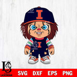 Illinois Fighting Illini Chucky Football Horror Halloween Svg Eps Dxf Png File, NCAA svg, Digital Download, Instant Download
