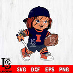 Illinois Fighting Illini Chucky Horror 10 Svg Eps Dxf Png File, NCAA svg, Digital Download, Instant Download