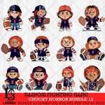 Illinois Fighting Illini Chucky Horror Bundle 12 SVG Eps Dxf Png File, Bundle NCAA svg, Digital Download, Instant Download