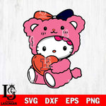 Illinois Fighting Illini Cute Hello Kitty 3 Svg Eps Dxf Png File, Digital Download, Instant Download