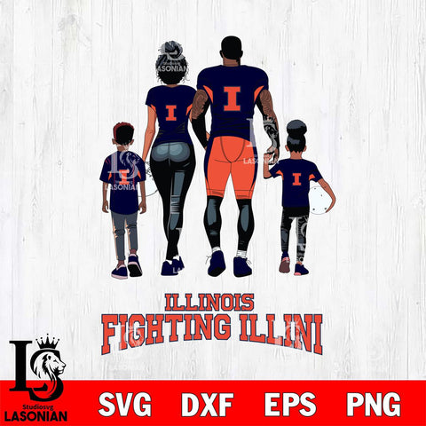 Illinois Fighting Illini Family Love Rugby SVG DXF EPS PNG FILE,NCAA SVG, Father day Digital Download,Instant Download, Silhouette