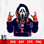 Illinois Fighting Illini Ghostface Scream Football Halloween Svg Eps Dxf Png File, NCAA svg, Digital Download, Instant Download