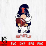 Illinois Fighting Illini Gnomes Christmas football Svg Eps Dxf Png File, Digital Download, Instant Download