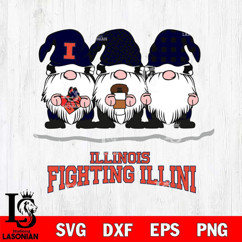 Illinois Fighting Illini Gnomes Coffee Svg Eps Dxf Png File, Digital Download, Instant Download