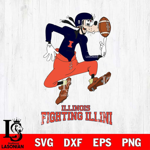 Illinois Fighting Illini Goofy Circus Football SVG DXF EPS PNG FILE,NCAA svg ,Football Digital Download,Instant Download, Silhouette