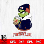 Illinois Fighting Illini Grinch Bougie Christmas Cut Files Cricut, Svg Dxf Eps Png file, Digital download , Silhouette