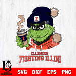 Illinois Fighting Illini Grinch Cofffe Hoodie Cut Files Cricut, Svg Dxf Eps Png file, Digital download , Silhouette