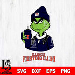 Illinois Fighting Illini Grinch Football Christmas Cut Files Cricut, Svg Dxf Eps Png file, Digital download , Silhouette
