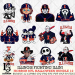 Illinois Fighting Illini Halloween Bundle 12 SVG Svg Eps Dxf Png File, NCAA bundle svg, Digital Download, Instant Download