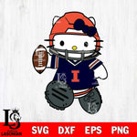 Illinois Fighting Illini Hello Kitty sport Svg Eps Dxf Png File, NCAA svg, Digital Download, Instant Download