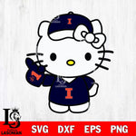 Illinois Fighting Illini Hello Kitty sport 5 Svg Eps Dxf Png File, NCAA svg, Digital Download, Instant Download