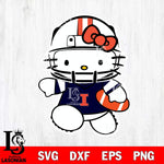 Illinois Fighting Illini Hello Kitty sport 8 Svg Eps Dxf Png File, NCAA svg, Digital Download, Instant Download