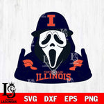 Illinois Fighting Illini Horror Character Ghostface Sport Svg Eps Dxf Png File, NCAA svg, Digital Download, Instant Download