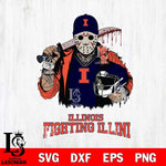 Illinois Fighting Illini Jason Voorhees 2 Svg Eps Dxf Png File, Digital Download