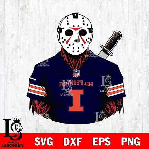 Illinois Fighting Illini Jason Voorhees Horror 4 Svg Eps Dxf Png File, NCAA svg, Digital Download, Instant Download