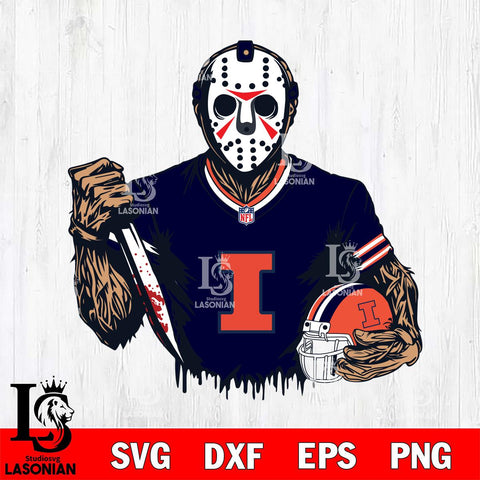 Illinois Fighting Illini Jason Voorhees Horror 5 Svg Eps Dxf Png File, NCAA svg, Digital Download, Instant Download