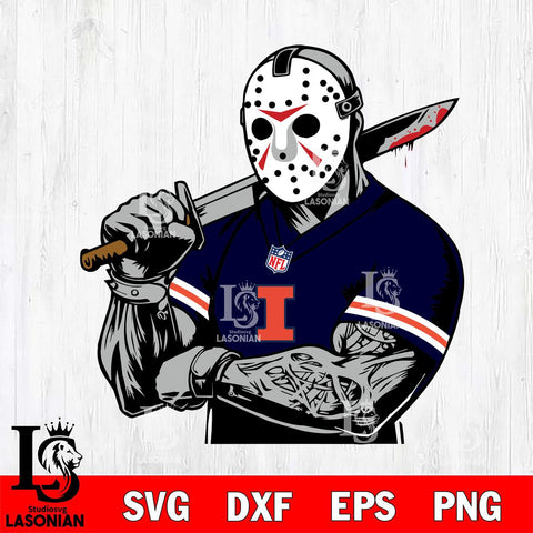 Illinois Fighting Illini Jason Voorhees Horror 6 Svg Eps Dxf Png File, NCAA svg, Digital Download, Instant Download
