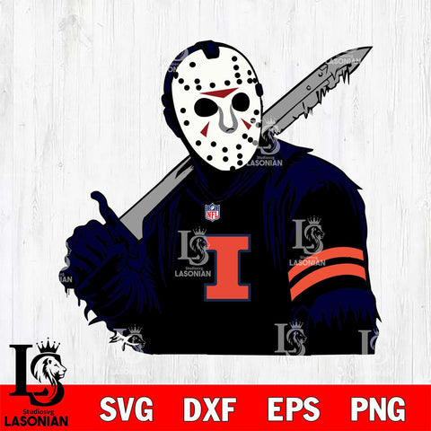 Illinois Fighting Illini Jason Voorhees Horror 7 Svg Eps Dxf Png File, NCAA svg, Digital Download, Instant Download