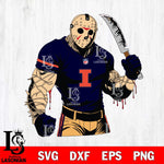 Illinois Fighting Illini Jason Voorhees Horror 8 Svg Eps Dxf Png File, NCAA svg, Digital Download, Instant Download