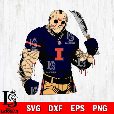 Illinois Fighting Illini Jason Voorhees Horror 8 Svg Eps Dxf Png File, NCAA svg, Digital Download, Instant Download