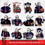 Illinois Fighting Illini Jason Voorhees Horror Bundle 12 SVG Eps Dxf Png File, bundle NCAA svg, Digital Download, Instant Download