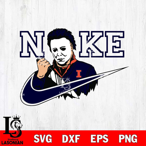 Illinois Fighting Illini Michael Myers Nike Svg Eps Dxf Png File, Digital Download, Instant Download