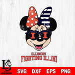 Illinois Fighting Illini Minnie Mouse Love 2, Svg Eps Dxf Png File, Digital Download