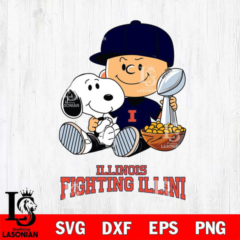 Illinois Fighting Illini Peanuts Snoopy Champion football SVG DXF EPS PNG FILE,Snoopy File Cut, NCAA Digital Download,Instant Download,Christmas Silhouette