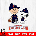 Illinois Fighting Illini Peanuts Snoopy Friends Football SVG DXF EPS PNG FILE,Snoopy File Cut, NCAA Digital Download,Instant Download,Christmas Silhouette