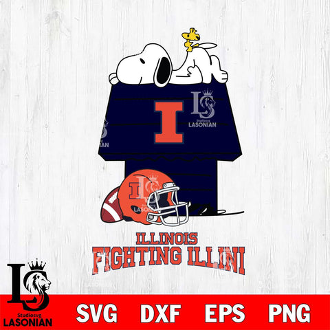 Illinois Fighting Illini Snoopy Chill Football SVG DXF EPS PNG FILE,Snoopy File Cut, NCAA Digital Download,Instant Download,Christmas Silhouette