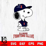 Illinois Fighting Illini Snoopy Football sport SVG DXF EPS PNG FILE,Snoopy File Cut, NCAA Digital Download,Instant Download,Christmas Silhouette