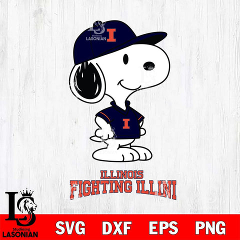 Illinois Fighting Illini Snoopy Football sport SVG DXF EPS PNG FILE,Snoopy File Cut, NCAA Digital Download,Instant Download,Christmas Silhouette