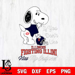 Illinois Fighting Illini Snoopy If you dont like kiss SVG DXF EPS PNG FILE,Snoopy File Cut, NCAA Digital Download,Instant Download,Christmas Silhouette