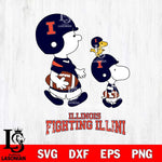 Illinois Fighting Illini Snoopy Sport Svg Eps Dxf Png File, Digital Download