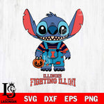 Illinois Fighting Illini Stitch Horror Halloween Svg Eps Dxf Png File, NCAA svg, Digital Download, Instant Download