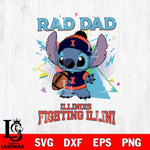 Illinois Fighting Illini Stitch Rad Dad SVG DXF EPS PNG FILE, NCAA File Cut,Digital Download,Instant Download