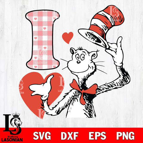 I love Dr seuss svg, Dr seuss svg eps dxf png file, Digital Download,Instant Download