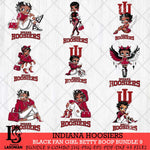 Indiana Hoosiers Black Fan Girl Betty Boop Bundle 9, Svg Eps Dxf Png File, Digital Download