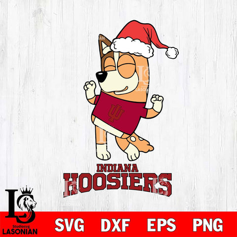 Indiana Hoosiers Bluey Chilli Happy Christmas Svg Eps Dxf Png File, Digital Download