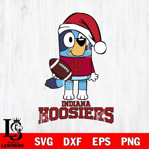 Indiana Hoosiers Bluey Christmas Svg Eps Dxf Png File, Digital Download