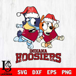 Indiana Hoosiers Bluey Christmas Holiday Svg Eps Dxf Png File, Digital Download
