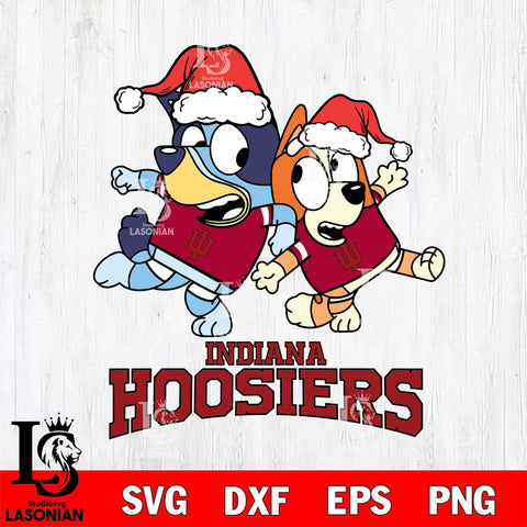 Indiana Hoosiers Bluey Christmas Holiday Svg Eps Dxf Png File, Digital Download