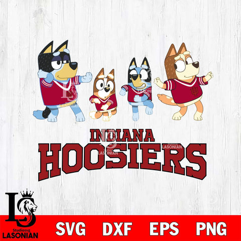 Indiana Hoosiers Bluey Dance Mode Squats Svg Eps Dxf Png File, Digital Download, Instant Download