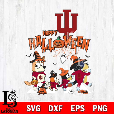 Indiana Hoosiers Bluey Halloween Family Svg Eps Dxf Png File, Digital Download, Instant Download